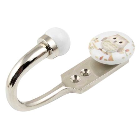 Mixing Color Owl Ceramic Flat Hook